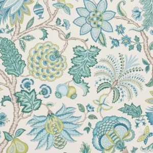 Tree of Life Fabric from iLiv Tree of Life collection - blue botanical printed