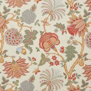 Casimir Fabric from iLiv Tree of Life collection - red botanical woven