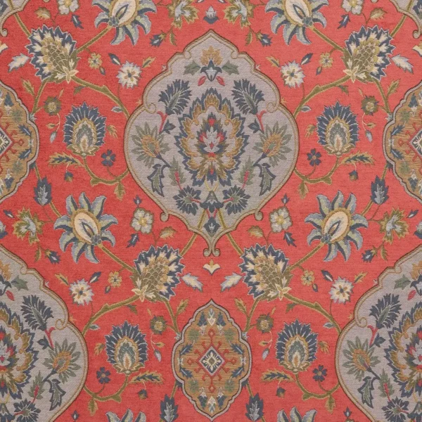 Shalimar Fabric - Ruby by Shalimar Fabric from iLiv Tree of Life collection - red botanical woven