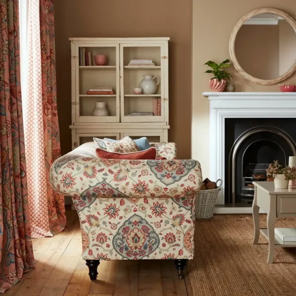 Perseus Fabric - Juniper by Perseus Fabric from iLiv Tree of Life collection - red botanical printed