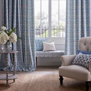 Castelle Fabric from iLiv Tree of Life collection - blue botanical printed
