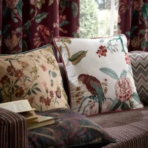 Birds of Paradise Fabric from iLiv Tree of Life collection - red animal embroideried