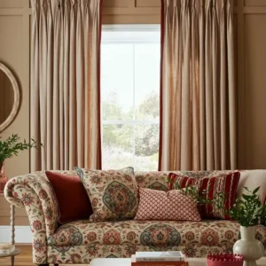 Amoli Fabric from iLiv Tree of Life collection - red striped woven