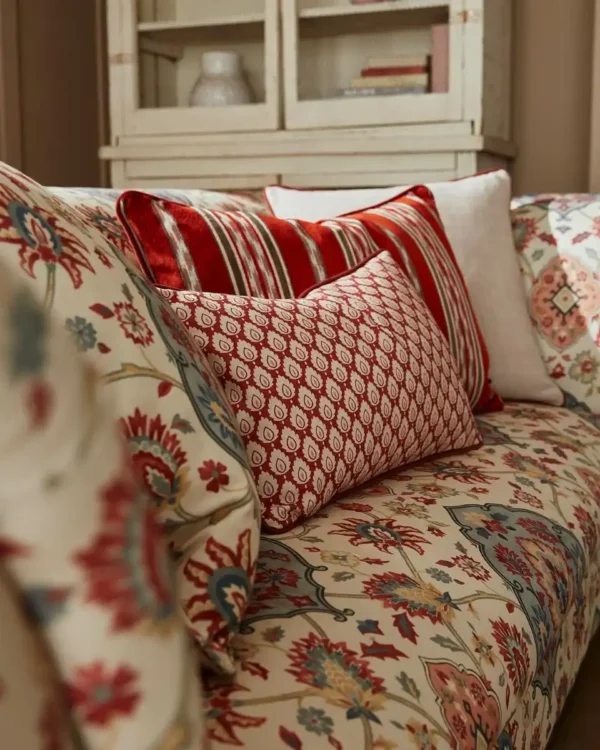 Amoli Fabric from iLiv Tree of Life collection - red striped woven