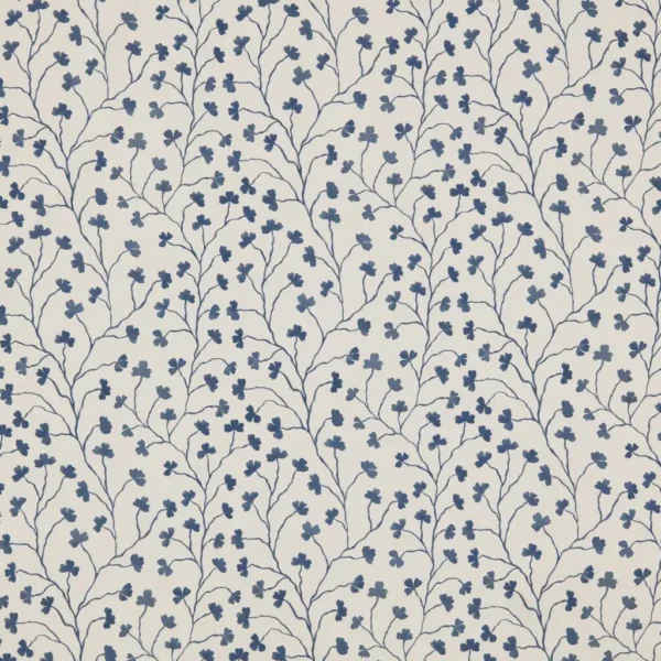 Clover Fabric - Navy by Clover Fabric from Ashley Wilde Henrietta collection - blue botanical cotton