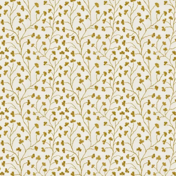 Clover Fabric - Ochre by Clover Fabric from Ashley Wilde Henrietta collection - yellow botanical cotton