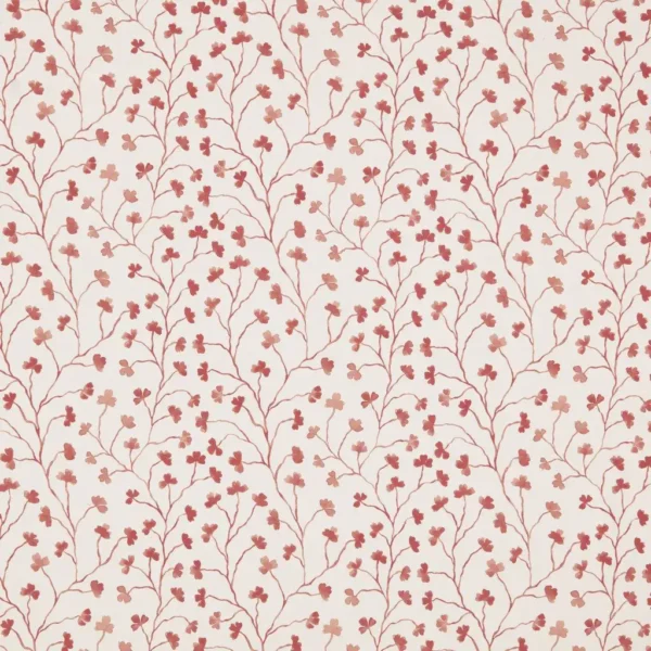 Clover Fabric - Raspberry by Clover Fabric from Ashley Wilde Henrietta collection - red botanical cotton