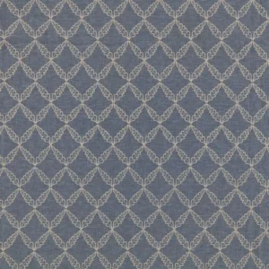 Edie Fabric from Ashley Wilde Henrietta collection - blue geometric embroideried