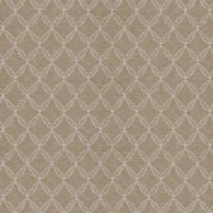 Edie Fabric from Ashley Wilde Henrietta collection - brown geometric embroideried
