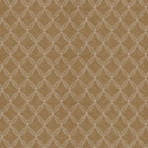 Edie Fabric from Ashley Wilde Henrietta collection - brown geometric embroideried