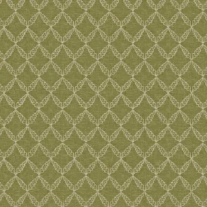 Edie Fabric from Ashley Wilde Henrietta collection - green geometric embroideried
