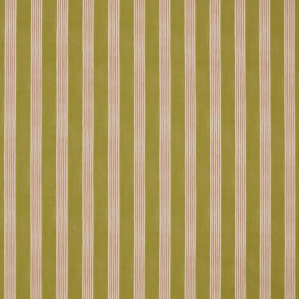 Flossy Fabric - Carnation by Flossy Fabric from Ashley Wilde Henrietta collection - green striped cotton