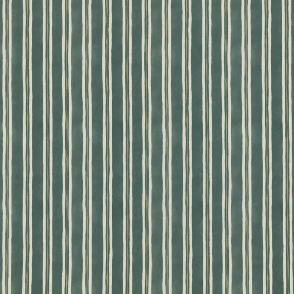 Nell Fabric - Emerald by Nell Fabric from Ashley Wilde Otto collection - green striped cotton