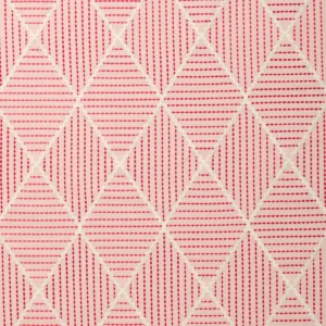 Oberon Fabric from Linwood Fabrics Titania collection - red geometric embroideried