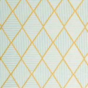 Oberon Fabric from Linwood Fabrics Titania collection - blue geometric embroideried