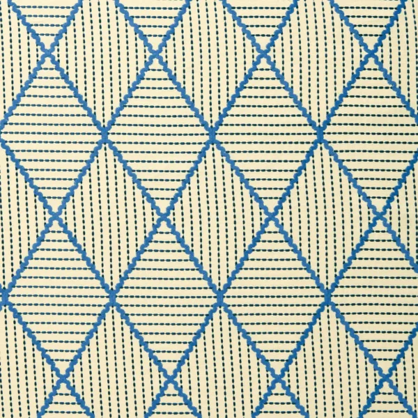 Oberon Fabric - Lake by Oberon Fabric from Linwood Fabrics Titania collection - yellow geometric embroideried