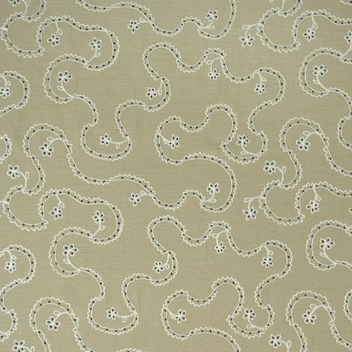 Lysander Fabric - Teasel by Lysander Fabric from Linwood Fabrics Titania collection - green misc embroideried