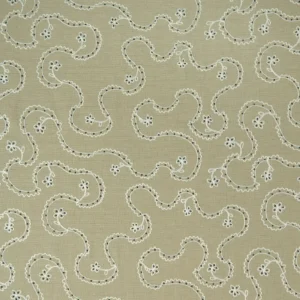 Lysander Fabric from Linwood Fabrics Titania collection - green misc embroideried