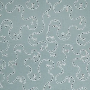 Lysander Fabric from Linwood Fabrics Titania collection - blue misc embroideried