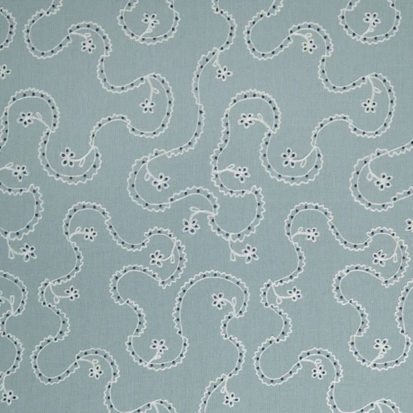 Lysander Fabric - Hosta by Lysander Fabric from Linwood Fabrics Titania collection - blue misc embroideried