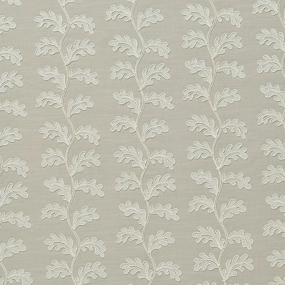 Helena Fabric - Dove by Helena Fabric from Linwood Fabrics Titania collection - neutral botanical embroideried