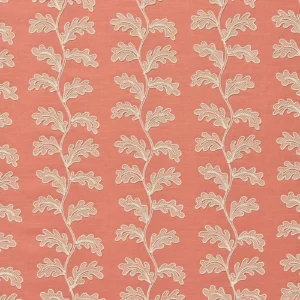 Helena Fabric from Linwood Fabrics Titania collection - red botanical embroideried