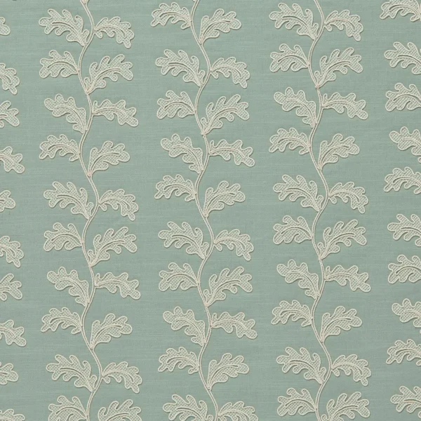 Helena Fabric - Pool by Helena Fabric from Linwood Fabrics Titania collection - blue botanical embroideried