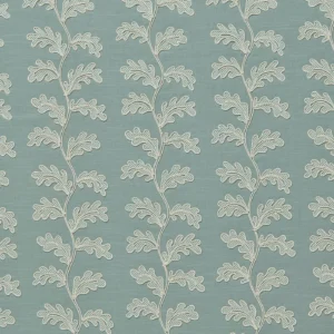 Helena Fabric from Linwood Fabrics Titania collection - blue botanical embroideried