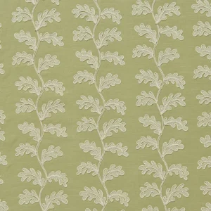 Helena Fabric from Linwood Fabrics Titania collection - green botanical embroideried