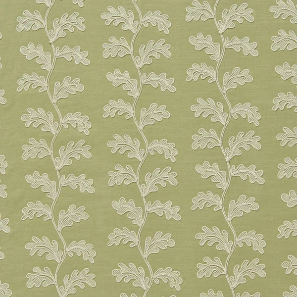 Helena Fabric - Canopy by Helena Fabric from Linwood Fabrics Titania collection - green botanical embroideried
