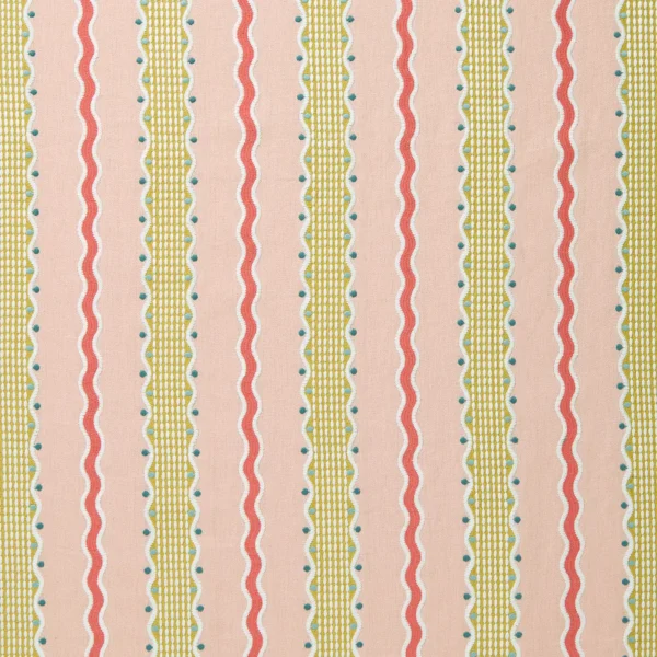 Hermia Fabric from Linwood Fabrics Titania collection - pink striped embroideried