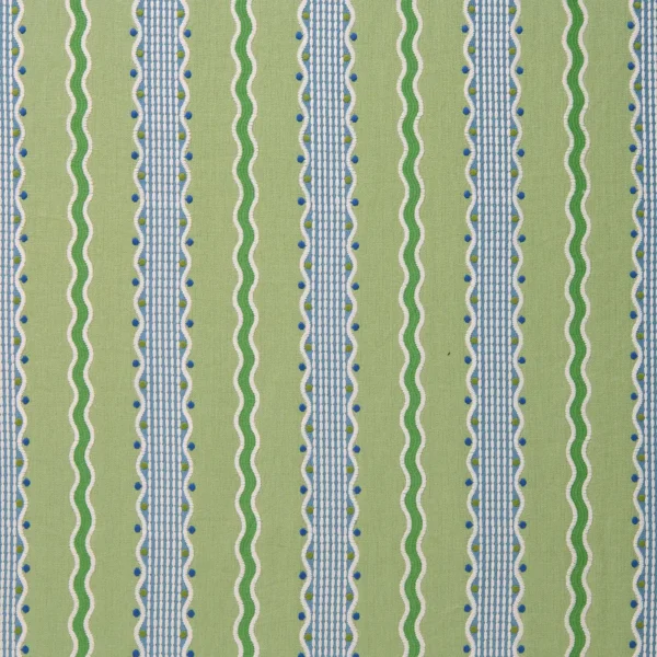 Hermia Fabric - Brook by Hermia Fabric from Linwood Fabrics Titania collection - green striped embroideried