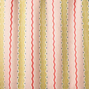 Hermia Fabric from Linwood Fabrics Titania collection - pink striped embroideried