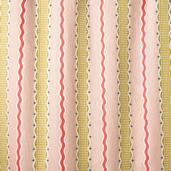 Hermia Fabric from Linwood Fabrics Titania collection - pink striped embroideried
