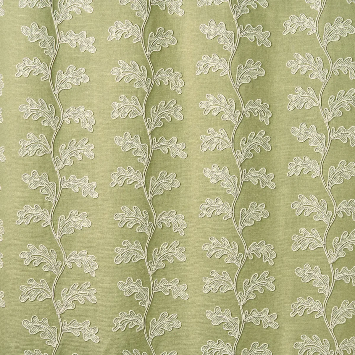 Helena Fabric - Canopy by Helena Fabric from Linwood Fabrics Titania collection - green botanical embroideried