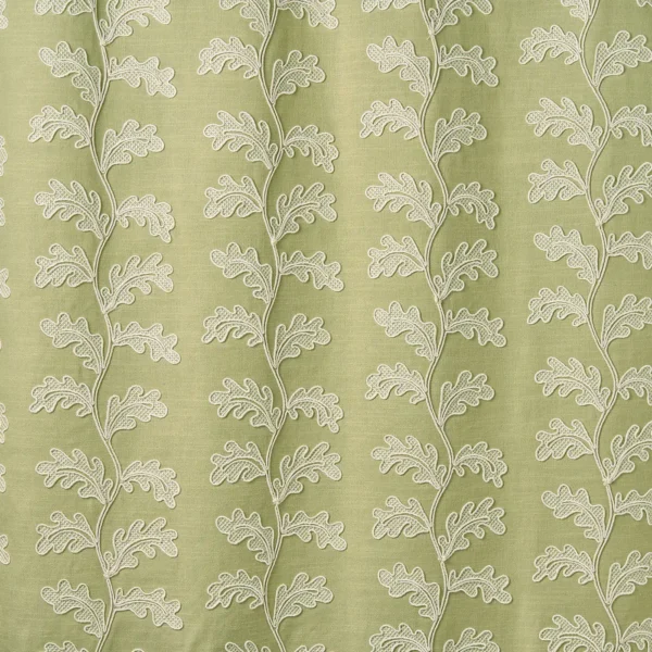 Helena Fabric - Canopy by Helena Fabric from Linwood Fabrics Titania collection - green botanical embroideried