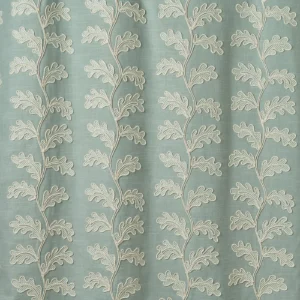 Helena Fabric from Linwood Fabrics Titania collection - blue botanical embroideried