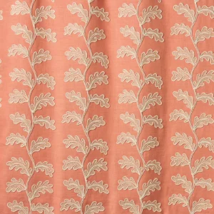 Helena Fabric from Linwood Fabrics Titania collection - red botanical embroideried