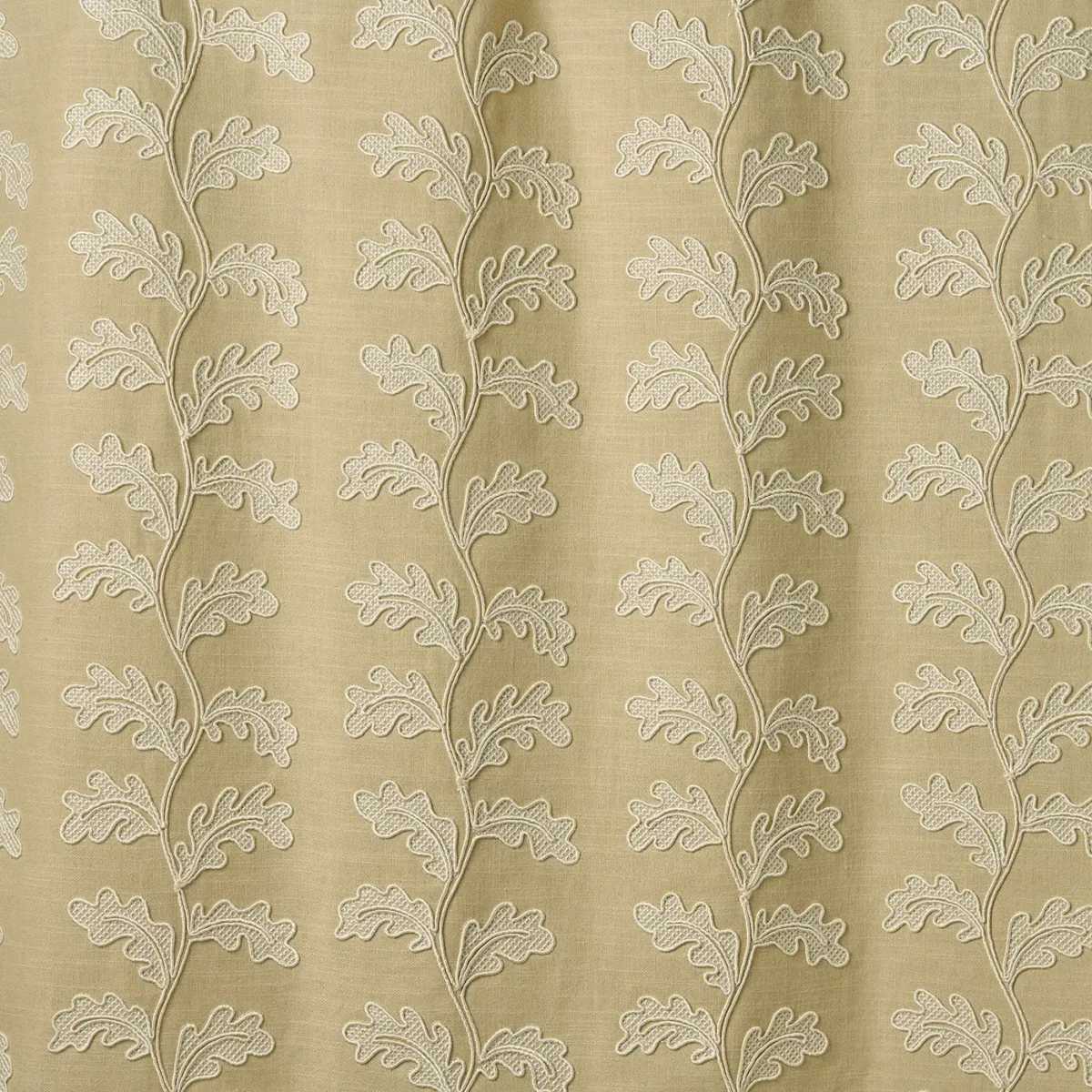Helena Fabric - Sand by Helena Fabric from Linwood Fabrics Titania collection - yellow botanical embroideried