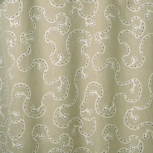 Lysander Fabric from Linwood Fabrics Titania collection - green misc embroideried