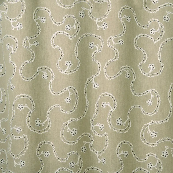 Lysander Fabric - Teasel by Lysander Fabric from Linwood Fabrics Titania collection - green misc embroideried