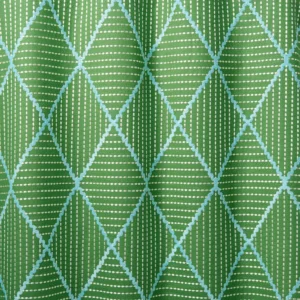 Oberon Fabric from Linwood Fabrics Titania collection - green geometric embroideried