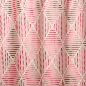 Oberon Fabric from Linwood Fabrics Titania collection - red geometric embroideried