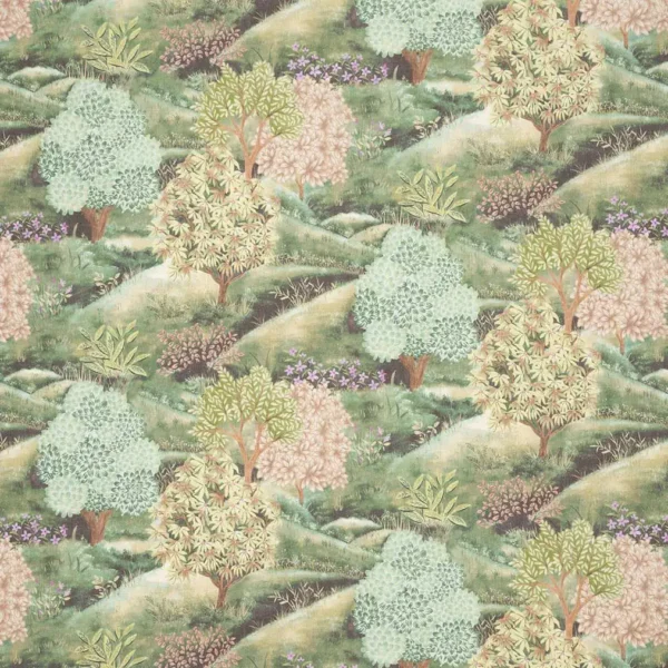 Bloomfield Fabric from iLiv Botanical Archive collection - green botanical printed