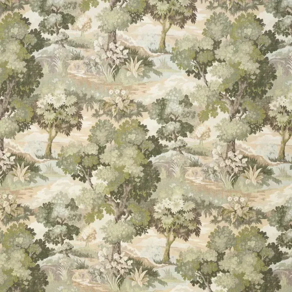 Lakewood Fabric from iLiv Botanical Archive collection - green botanical printed