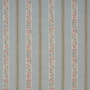 Clementine Fabric from iLiv Botanical Archive collection - blue striped printed