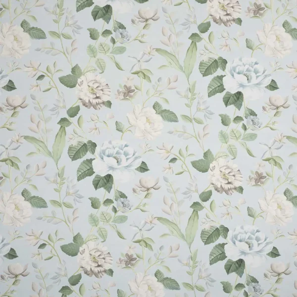 Fleury Fabric - Aqua by Fleury Fabric from iLiv Botanical Archive collection - green botanical printed