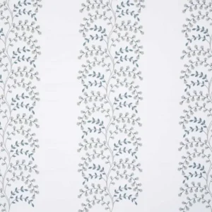 Meadowvale Fabric from iLiv Botanical Archive collection - blue botanical embroideried