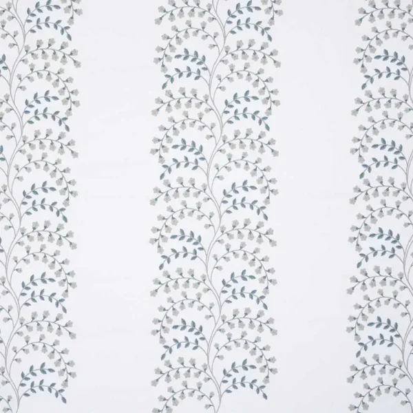 Meadowvale Fabric - Bluestone by Meadowvale Fabric from iLiv Botanical Archive collection - blue botanical embroideried