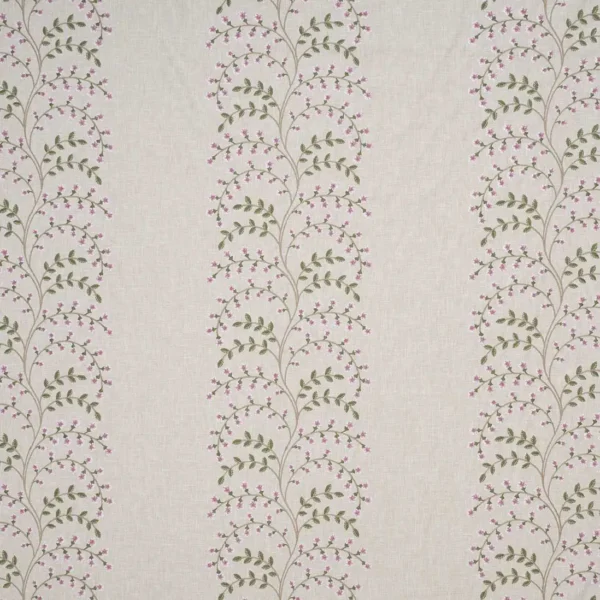 Meadowvale Fabric - Rosewood by Meadowvale Fabric from iLiv Botanical Archive collection - purple botanical embroideried